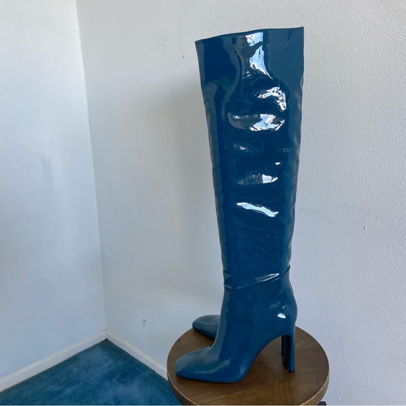 Tamara Mellon Legacy Over The Knee Teal Boots - Picture 9 of 11